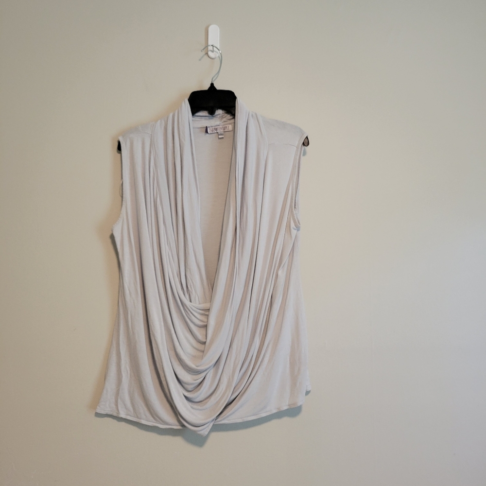 Jennifer Lopez Sleeveless Top Light Gray Size Large